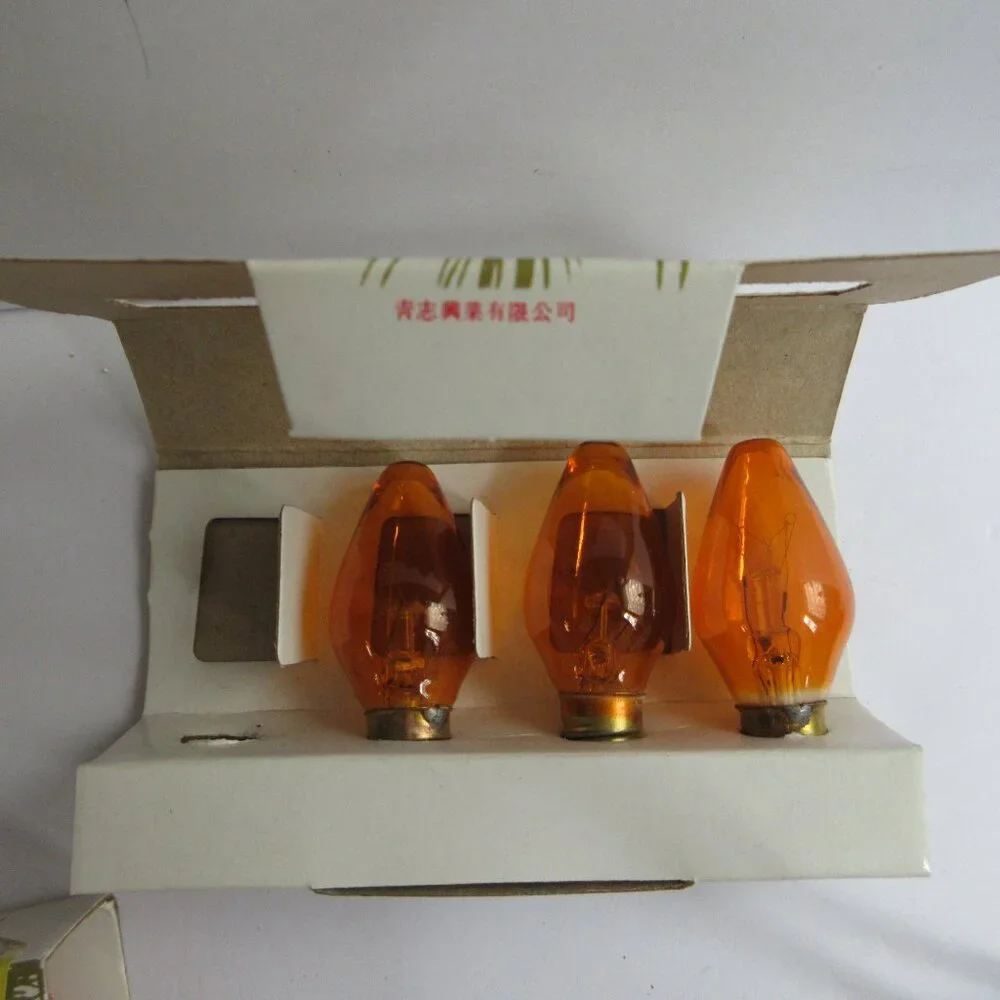 22 Liberty Bell Christmas Vtg 120V Bulbs C 7 1/2 Candelabra/Cool Burning Working